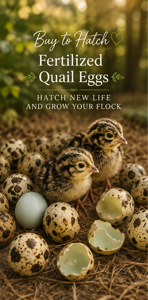 Fertilized quail eggs with two newly hatched chicks and opened shells